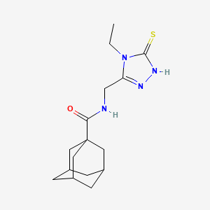 molecular formula C16H24N4OS B6576458 N-[(4-ethyl-5-sulfanyl-4H-1,2,4-triazol-3-yl)methyl]adamantane-1-carboxamide CAS No. 1105198-64-8
