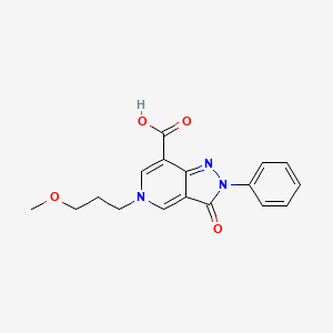 molecular formula C17H17N3O4 B6576470 5-(3-methoxypropyl)-3-oxo-2-phenyl-2H,3H,5H-pyrazolo[4,3-c]pyridine-7-carboxylic acid CAS No. 1105191-57-8