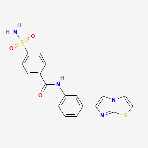 molecular formula C18H14N4O3S2 B6576473 N-(3-{imidazo[2,1-b][1,3]thiazol-6-yl}phenyl)-4-sulfamoylbenzamide CAS No. 1170862-54-0