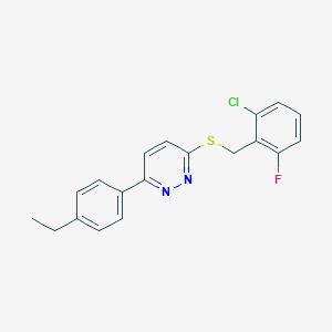 molecular formula C19H16ClFN2S B6576488 3-{[(2-chloro-6-fluorophenyl)methyl]sulfanyl}-6-(4-ethylphenyl)pyridazine CAS No. 1173034-97-3