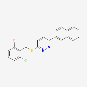 molecular formula C21H14ClFN2S B6576504 3-{[(2-chloro-6-fluorophenyl)methyl]sulfanyl}-6-(naphthalen-2-yl)pyridazine CAS No. 1171717-23-9