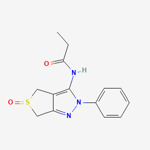 molecular formula C14H15N3O2S B6576515 N-{5-oxo-2-phenyl-2H,4H,6H-5lambda4-thieno[3,4-c]pyrazol-3-yl}propanamide CAS No. 1008645-54-2
