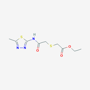 molecular formula C9H13N3O3S2 B6576523 ethyl 2-({[(5-methyl-1,3,4-thiadiazol-2-yl)carbamoyl]methyl}sulfanyl)acetate CAS No. 394234-34-5