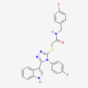 2-{[4-(4-fluorophenyl)-5-(1H-indol-3-yl)-4H-1,2,4-triazol-3-yl]sulfanyl}-N-[(4-fluorophenyl)methyl]acetamide