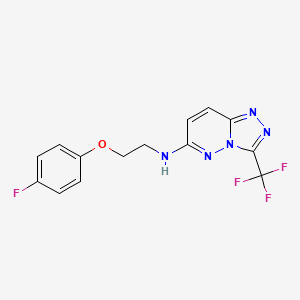 molecular formula C14H11F4N5O B6576538 N-[2-(4-fluorophenoxy)ethyl]-3-(trifluoromethyl)-[1,2,4]triazolo[4,3-b]pyridazin-6-amine CAS No. 2549009-89-2