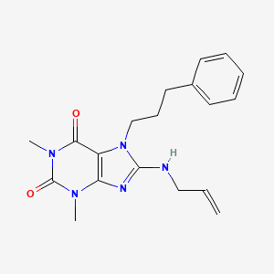 molecular formula C19H23N5O2 B6576546 1,3-dimethyl-7-(3-phenylpropyl)-8-[(prop-2-en-1-yl)amino]-2,3,6,7-tetrahydro-1H-purine-2,6-dione CAS No. 377051-26-8
