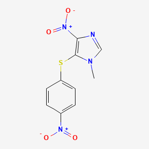 molecular formula C10H8N4O4S B6576562 1-methyl-4-nitro-5-[(4-nitrophenyl)sulfanyl]-1H-imidazole CAS No. 392237-32-0