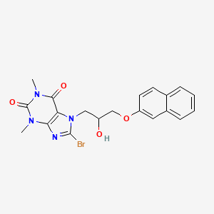 8-bromo-7-[2-hydroxy-3-(naphthalen-2-yloxy)propyl]-1,3-dimethyl-2,3,6,7-tetrahydro-1H-purine-2,6-dione