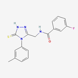 molecular formula C17H15FN4OS B6576613 3-fluoro-N-{[4-(3-methylphenyl)-5-sulfanylidene-4,5-dihydro-1H-1,2,4-triazol-3-yl]methyl}benzamide CAS No. 391886-46-7