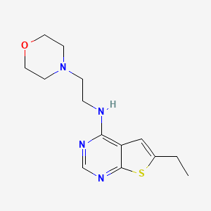 molecular formula C14H20N4OS B6576616 6-ethyl-N-[2-(morpholin-4-yl)ethyl]thieno[2,3-d]pyrimidin-4-amine CAS No. 439121-94-5