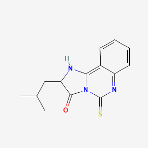 2-(2-methylpropyl)-5-sulfanylidene-2H,3H,5H,6H-imidazo[1,2-c]quinazolin-3-one