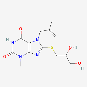 molecular formula C13H18N4O4S B6576672 8-[(2,3-dihydroxypropyl)sulfanyl]-3-methyl-7-(2-methylprop-2-en-1-yl)-2,3,6,7-tetrahydro-1H-purine-2,6-dione CAS No. 332098-84-7