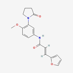 molecular formula C18H18N2O4 B6576689 (2E)-3-(furan-2-yl)-N-[4-methoxy-3-(2-oxopyrrolidin-1-yl)phenyl]prop-2-enamide CAS No. 1331400-49-7