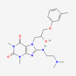 molecular formula C21H30N6O4 B6576700 8-{[2-(dimethylamino)ethyl]amino}-7-[2-hydroxy-3-(3-methylphenoxy)propyl]-1,3-dimethyl-2,3,6,7-tetrahydro-1H-purine-2,6-dione CAS No. 868146-73-0