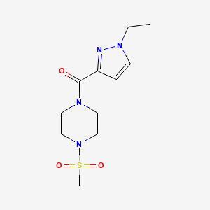 molecular formula C11H18N4O3S B6576711 1-(1-ethyl-1H-pyrazole-3-carbonyl)-4-methanesulfonylpiperazine CAS No. 942661-61-2