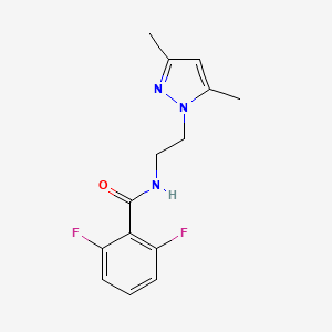 molecular formula C14H15F2N3O B6576713 N-[2-(3,5-dimethyl-1H-pyrazol-1-yl)ethyl]-2,6-difluorobenzamide CAS No. 942663-85-6