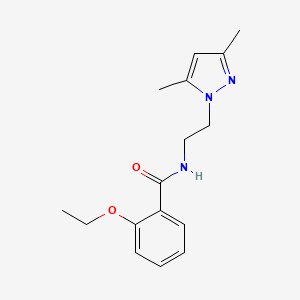 molecular formula C16H21N3O2 B6576718 N-[2-(3,5-dimethyl-1H-pyrazol-1-yl)ethyl]-2-ethoxybenzamide CAS No. 942697-82-7
