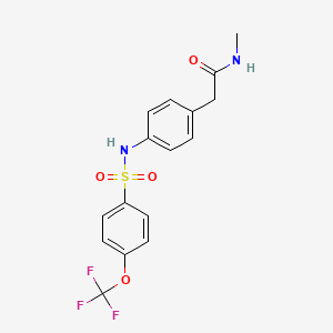 molecular formula C16H15F3N2O4S B6576734 N-methyl-2-{4-[4-(trifluoromethoxy)benzenesulfonamido]phenyl}acetamide CAS No. 1207028-96-3