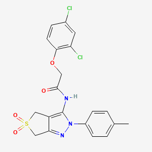 molecular formula C20H17Cl2N3O4S B6576756 2-(2,4-dichlorophenoxy)-N-[2-(4-methylphenyl)-5,5-dioxo-2H,4H,6H-5lambda6-thieno[3,4-c]pyrazol-3-yl]acetamide CAS No. 449788-26-5