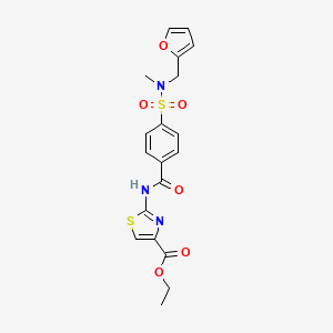 molecular formula C19H19N3O6S2 B6576763 ethyl 2-(4-{[(furan-2-yl)methyl](methyl)sulfamoyl}benzamido)-1,3-thiazole-4-carboxylate CAS No. 922894-40-4