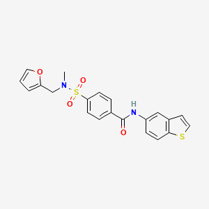 molecular formula C21H18N2O4S2 B6576767 N-(1-benzothiophen-5-yl)-4-{[(furan-2-yl)methyl](methyl)sulfamoyl}benzamide CAS No. 922990-99-6