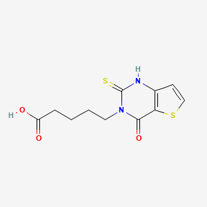 molecular formula C11H12N2O3S2 B6576771 5-{4-oxo-2-sulfanylidene-1H,2H,3H,4H-thieno[3,2-d]pyrimidin-3-yl}pentanoic acid CAS No. 688340-61-6