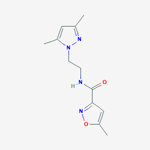 molecular formula C12H16N4O2 B6576803 N-[2-(3,5-dimethyl-1H-pyrazol-1-yl)ethyl]-5-methyl-1,2-oxazole-3-carboxamide CAS No. 1179504-47-2