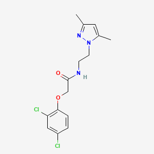 molecular formula C15H17Cl2N3O2 B6576810 2-(2,4-dichlorophenoxy)-N-[2-(3,5-dimethyl-1H-pyrazol-1-yl)ethyl]acetamide CAS No. 1179437-12-7