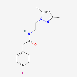 molecular formula C15H18FN3O B6576813 N-[2-(3,5-dimethyl-1H-pyrazol-1-yl)ethyl]-2-(4-fluorophenyl)acetamide CAS No. 1179426-23-3