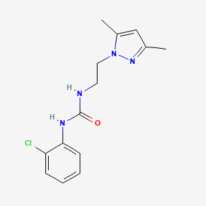 molecular formula C14H17ClN4O B6576821 1-(2-chlorophenyl)-3-[2-(3,5-dimethyl-1H-pyrazol-1-yl)ethyl]urea CAS No. 1179468-20-2