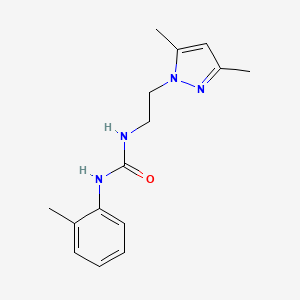 molecular formula C15H20N4O B6576826 3-[2-(3,5-dimethyl-1H-pyrazol-1-yl)ethyl]-1-(2-methylphenyl)urea CAS No. 1179397-80-8