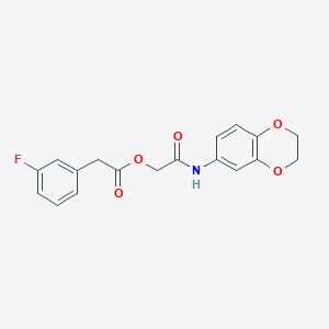molecular formula C18H16FNO5 B6576830 [(2,3-dihydro-1,4-benzodioxin-6-yl)carbamoyl]methyl 2-(3-fluorophenyl)acetate CAS No. 1794896-09-5