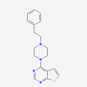 molecular formula C18H20N4S B6576837 1-(2-phenylethyl)-4-{thieno[2,3-d]pyrimidin-4-yl}piperazine CAS No. 1326515-97-2