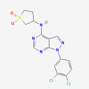 molecular formula C15H13Cl2N5O2S B6576851 3-{[1-(3,4-dichlorophenyl)-1H-pyrazolo[3,4-d]pyrimidin-4-yl]amino}-1lambda6-thiolane-1,1-dione CAS No. 1105234-08-9