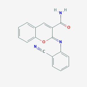 (2Z)-2-[(2-cyanophenyl)imino]-2H-chromene-3-carboxamide