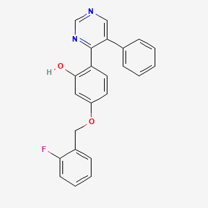 molecular formula C23H17FN2O2 B6576867 5-[(2-fluorophenyl)methoxy]-2-(5-phenylpyrimidin-4-yl)phenol CAS No. 862489-81-4