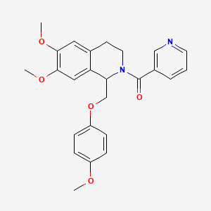 6,7-dimethoxy-1-[(4-methoxyphenoxy)methyl]-2-(pyridine-3-carbonyl)-1,2,3,4-tetrahydroisoquinoline