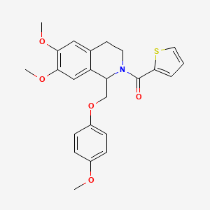molecular formula C24H25NO5S B6576883 6,7-dimethoxy-1-[(4-methoxyphenoxy)methyl]-2-(thiophene-2-carbonyl)-1,2,3,4-tetrahydroisoquinoline CAS No. 1172942-78-7