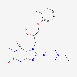 molecular formula C23H32N6O4 B6576895 8-(4-ethylpiperazin-1-yl)-7-[2-hydroxy-3-(2-methylphenoxy)propyl]-1,3-dimethyl-2,3,6,7-tetrahydro-1H-purine-2,6-dione CAS No. 850744-95-5