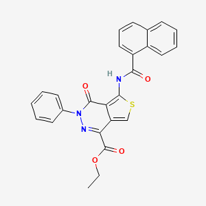 molecular formula C26H19N3O4S B6576904 ethyl 5-(naphthalene-1-amido)-4-oxo-3-phenyl-3H,4H-thieno[3,4-d]pyridazine-1-carboxylate CAS No. 851947-42-7