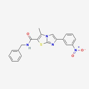 molecular formula C20H16N4O3S B6576937 N-benzyl-3-methyl-6-(3-nitrophenyl)imidazo[2,1-b][1,3]thiazole-2-carboxamide CAS No. 1172485-72-1