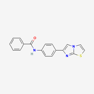 molecular formula C18H13N3OS B6576952 N-(4-{imidazo[2,1-b][1,3]thiazol-6-yl}phenyl)benzamide CAS No. 667910-99-8