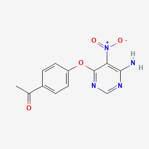 molecular formula C12H10N4O4 B6576954 1-{4-[(6-amino-5-nitropyrimidin-4-yl)oxy]phenyl}ethan-1-one CAS No. 450346-31-3
