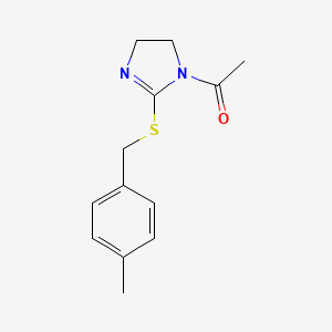 molecular formula C13H16N2OS B6576960 1-(2-{[(4-methylphenyl)methyl]sulfanyl}-4,5-dihydro-1H-imidazol-1-yl)ethan-1-one CAS No. 851804-76-7