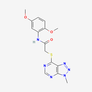 molecular formula C15H16N6O3S B6576977 N-(2,5-dimethoxyphenyl)-2-({3-methyl-3H-[1,2,3]triazolo[4,5-d]pyrimidin-7-yl}sulfanyl)acetamide CAS No. 1058433-63-8