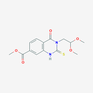 methyl 3-(2,2-dimethoxyethyl)-4-oxo-2-sulfanylidene-1,2,3,4-tetrahydroquinazoline-7-carboxylate