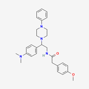 molecular formula C29H36N4O2 B6577037 N-{2-[4-(dimethylamino)phenyl]-2-(4-phenylpiperazin-1-yl)ethyl}-2-(4-methoxyphenyl)acetamide CAS No. 946345-93-3