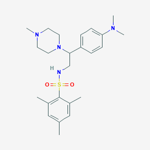 molecular formula C24H36N4O2S B6577051 N-{2-[4-(dimethylamino)phenyl]-2-(4-methylpiperazin-1-yl)ethyl}-2,4,6-trimethylbenzene-1-sulfonamide CAS No. 946316-87-6