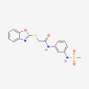 molecular formula C16H15N3O4S2 B6577069 2-(1,3-benzoxazol-2-ylsulfanyl)-N-(3-methanesulfonamidophenyl)acetamide CAS No. 1206988-18-2