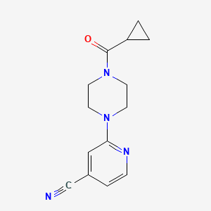 molecular formula C14H16N4O B6577080 2-(4-cyclopropanecarbonylpiperazin-1-yl)pyridine-4-carbonitrile CAS No. 2097898-02-5